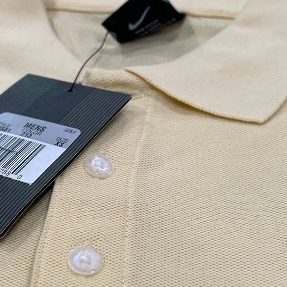 NWT Nike Golf Pale Yellow Polo Shirt Size XS Tiger Woods Nike Swoosh Performance - Picture 5 of 10